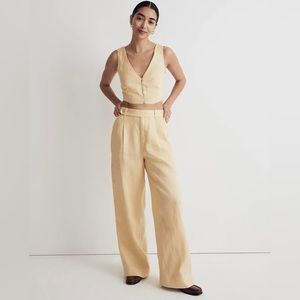 NWT Madewell The Harlow Wide-Leg Pant in 100% Linen, size 10, NJ996